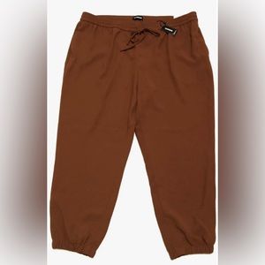 Express Brown Ankle Mid Rise Jogger Pants Size Medium